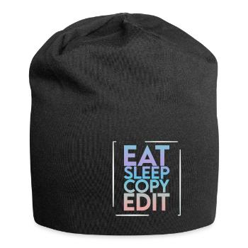 Eat Sleep Copy Edit 2 - Jersey-Beanie - Schwarz - Vorne