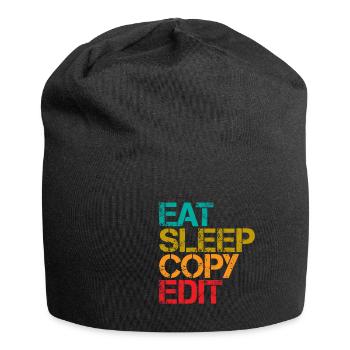 Eat Sleep Copy Edit 3 - Jersey-Beanie - Schwarz - Vorne