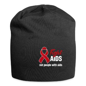 Fight AIDS, not people with AIDS - Jersey Beanie - black - Front
