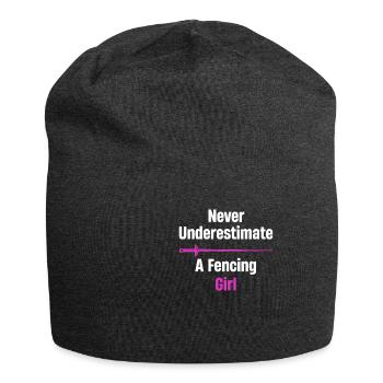 Unterschätzen Sie Niemals Ein Fechtmädchen - Jersey-Beanie - Anthrazit - Vorne