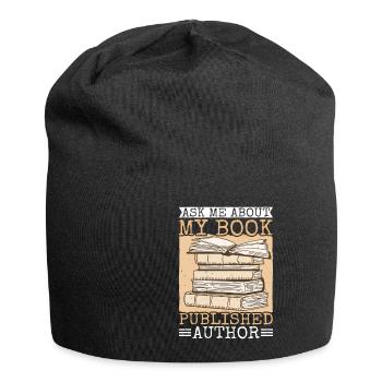 Posez-moi des questions sur mon livre, auteur publié - Bonnet en jersey - noir - Devant