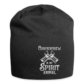 Korkenzieher Ist Mein Seelentier Sommelier - Jersey-Beanie - Schwarz - Vorne