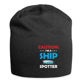 Caution! I am a ship observer, biologist, - Jersey Beanie - black - Front