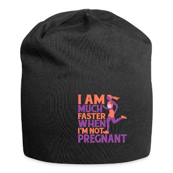 I Am Much Faster When I'm Not Pregnant 6 - Jersey-Beanie - Schwarz - Vorne