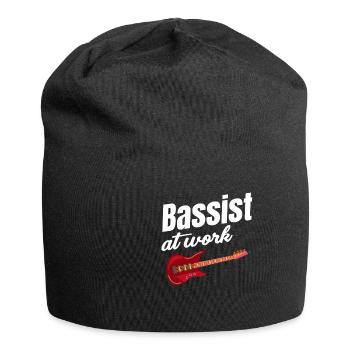 Bassist Bei Der Arbeit Lustiger Gitarrist - Jersey-Beanie - Schwarz - Vorne