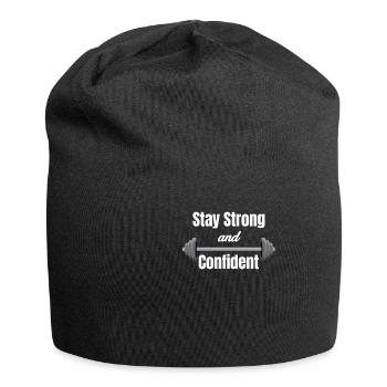 Restez fort et confiant - Bonnet en jersey - noir - Devant