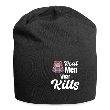 Les vrais hommes portent des kilts kilts écossais - Bonnet en jersey - noir - Devant