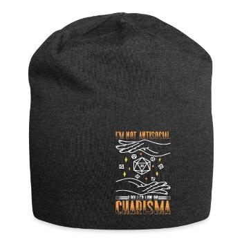 I'm Not Antisocial, I Rolled Low On Charisma 9 - Jersey Beanie - charcoal grey - Front