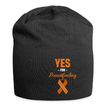 Yes for breastfeeding, consciousness support, - Jersey Beanie - black - Front
