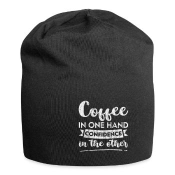 Coffee In One Hand, Confidence In The Other 3 - Jersey-Beanie - Schwarz - Vorne