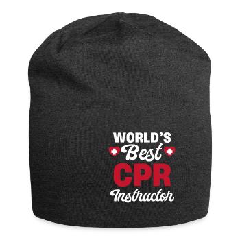 World's Best CPR Instructor for Ambulances - Jersey Beanie - charcoal grey - Front