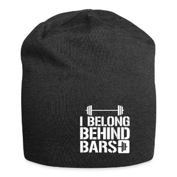 I Belong Behind Bars 4 - Jersey Beanie - charcoal grey - Front