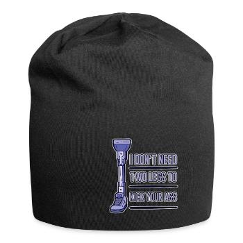 I Don't Need Two Legs To Kick Your Ass 4 - Jersey-Beanie - Schwarz - Vorne