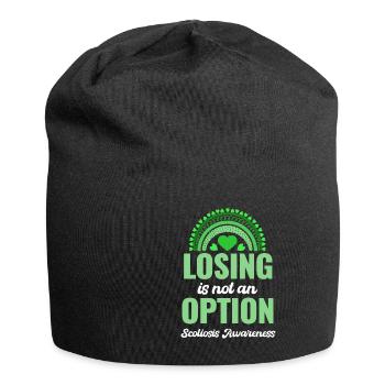 Perdre n’est pas une option Sensibilisation à la scoliose - Bonnet en jersey - noir - Devant