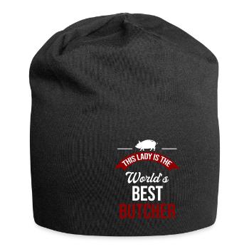 This lady is the best - Jersey Beanie - black - Front