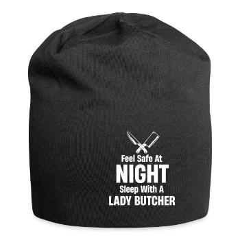 Feel safe Sleep with you at night - Jersey Beanie - black - Front