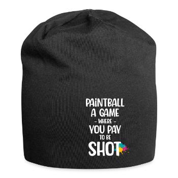 Paintball: Ein Spiel, Bei Dem Sie Dafür Bezahlen, - Jersey-Beanie - Schwarz - Vorne