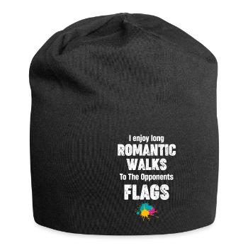 I enjoy long romantic walks to the - Jersey Beanie - black - Front
