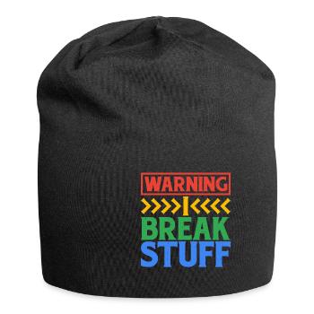 Warning I Break Stuff 6 - Jersey-Beanie - Schwarz - Vorne
