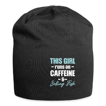This Girl Runs On Caffeine And Sells - Jersey Beanie - black - Front