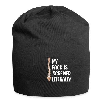 J’ai le dos littéralement foutu - Bonnet en jersey - noir - Devant