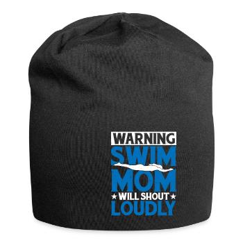 Warning Swim Mom Will Shout Loudly 5 - Jersey-Beanie - Schwarz - Vorne