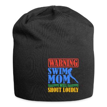 Warning Swim Mom Will Shout Loudly 6 - Jersey-Beanie - Schwarz - Vorne