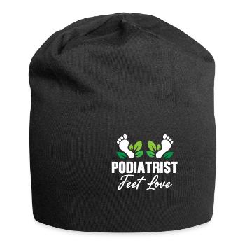 Podiatrist Feet Love Funny Pedicure Plantar - Jersey Beanie - black - Front