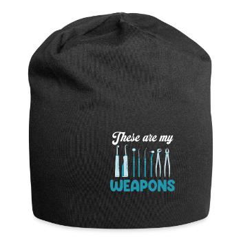 Das Sind Meine Waffen Lustige Dentalhygienikerin - Jersey-Beanie - Schwarz - Vorne
