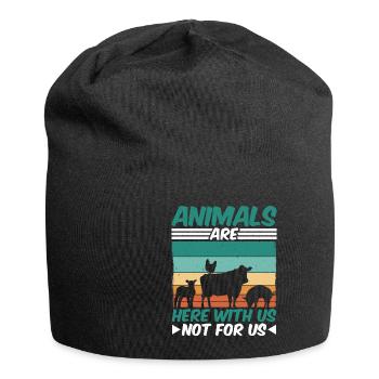 Animals Are Here With Us Not For Us - Jersey Beanie - black - Front