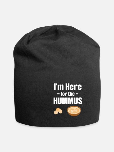 Ich Bin Hier Für Den Hummus Falafel Jüdische - Jersey-Beanie - Schwarz