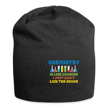 Chemistry is like cooking (just don't lick the spoon) - Jersey Beanie - black - Front