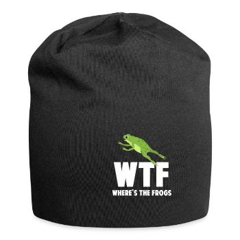 WTF Où sont les grenouilles ? Drôle - Bonnet en jersey - noir - Devant