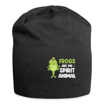 Les grenouilles sont mon animal de pouvoir Cottagecore Axolotl - Bonnet en jersey - noir - Devant