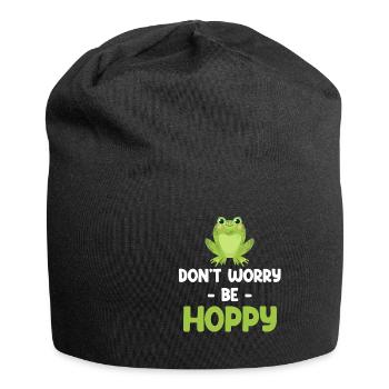 Ne t’inquiète pas, sois houblonné, drôle, - Bonnet en jersey - noir - Devant