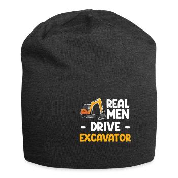 Hommes réels conduisent pelle excavatrice excavatrice excavatrice - Bonnet en jersey - charbon - Devant