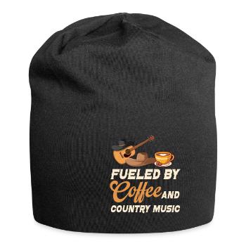 Powered by coffee and country music - Jersey Beanie - black - Front