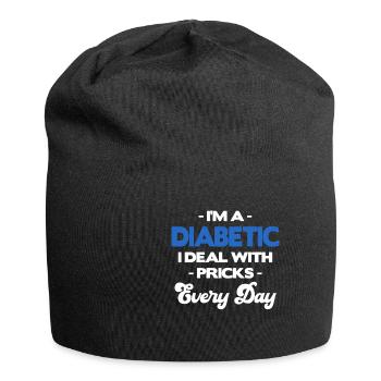 Ich Bin Diabetiker, Ich Habe Jeden Tag Mit - Jersey-Beanie - Schwarz - Vorne