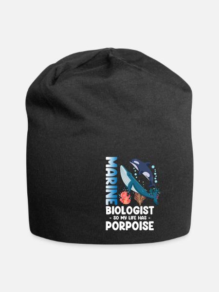 Meeresbiologe So My Life Has Porpoise Fish - Jersey-Beanie - Schwarz