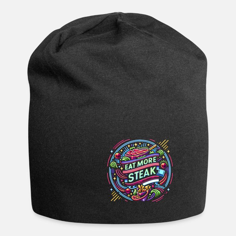 Eat More Steak 14 - Jersey-Beanie - Schwarz