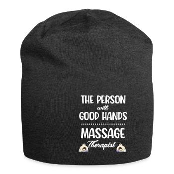 The Person with the Good Hands Massage Therapist - Jersey Beanie - charcoal grey - Front