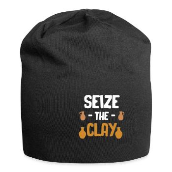 „seize The Clay“ Lustiges Töpferkunstwerk „crafty - Jersey-Beanie - Schwarz - Vorne