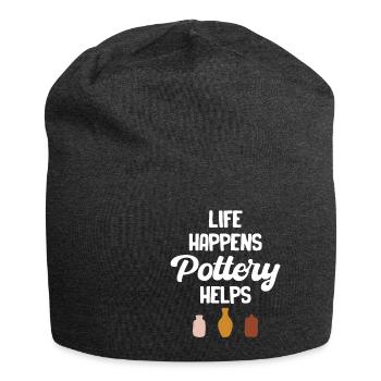 Das Leben Passiert Töpferei Helfen Crafty Wheel - Jersey-Beanie - Anthrazit - Vorne