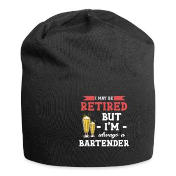 Ich Bin Vielleicht Im Ruhestand, Aber Ich Bin - Jersey-Beanie - Schwarz - Vorne