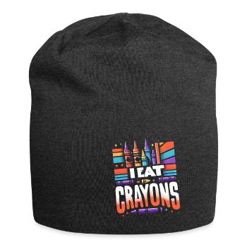 I Eat Crayons 17 - Jersey Beanie - charcoal grey - Front