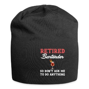 Barkeeper Im Ruhestand, Also Frag Mich Nicht, - Jersey-Beanie - Schwarz - Vorne