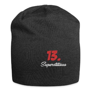 13. Superstitious? Merry superstition, misfortune, - Jersey Beanie - charcoal grey - Front