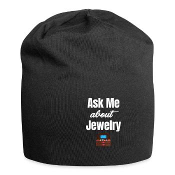 Fragen Sie Mich Nach Schmuck Lustiger Juwelier - Jersey-Beanie - Schwarz - Vorne