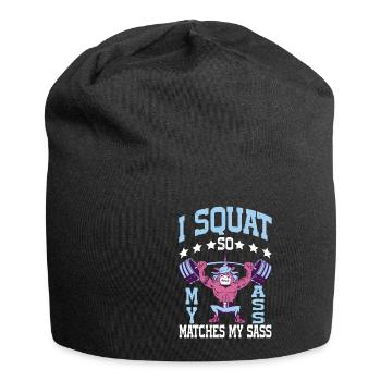 I Squat So My Ass Matches My Sass 8 - Jersey Beanie - black - Front