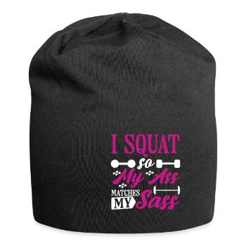 I Squat So My Ass Matches My Sass 9 - Jersey Beanie - black - Front